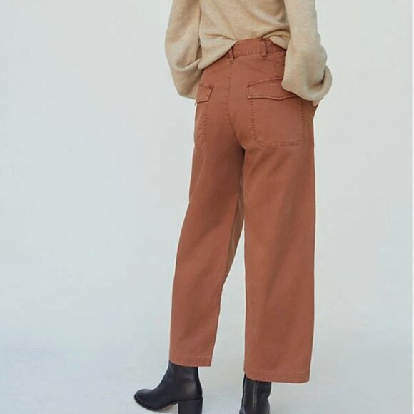Agolde Mari Oversized Utility Pant Brown Orange Cargo Barrel Pants Baggy Size 26 - Picture 3 of 12
